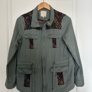 Modcloth Green Jacket with Colorful Accents